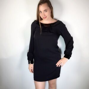 Rachael Zoe Black Sequined Detailed Long Sleeved Dress